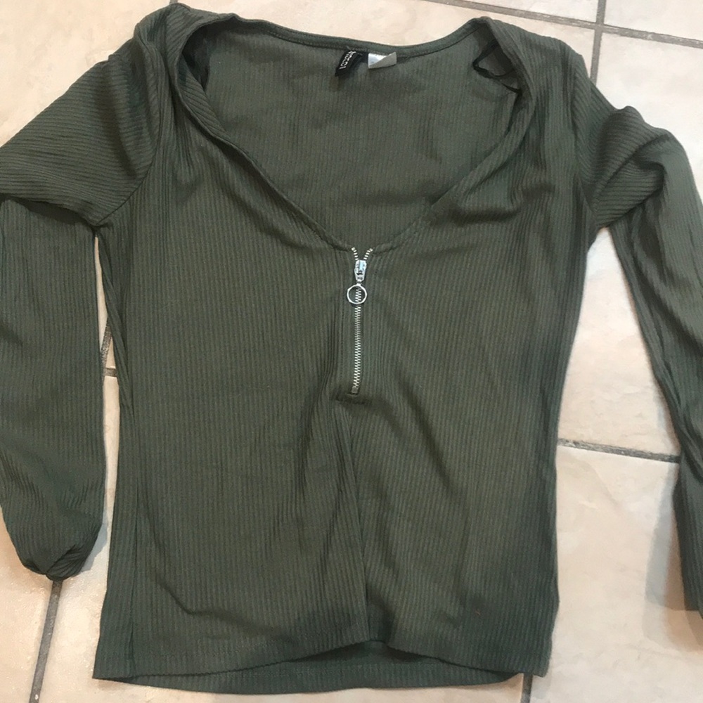 Olive green top